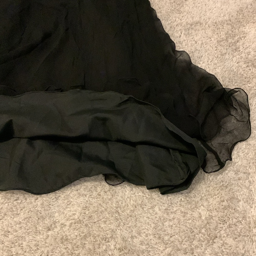 Laurence Kazar Leaf Black Gold Sequin Silk Vintage Cocktail Dress Size XL - Picture 14 of 17